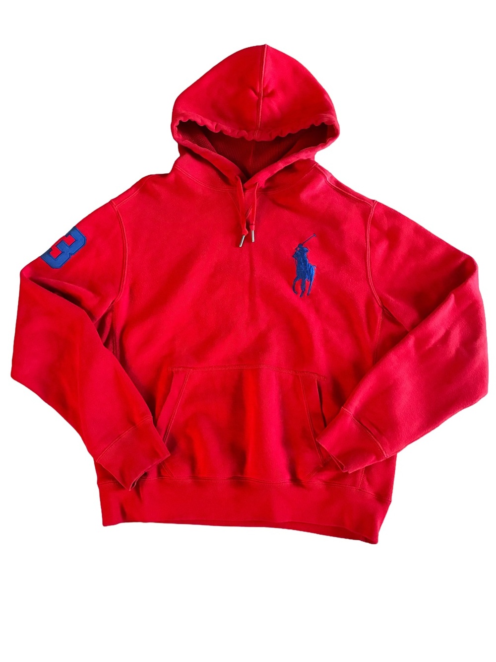 Polo Ralph Lauren Big Pony Fleece Hoodie Men’s Large Red Blue